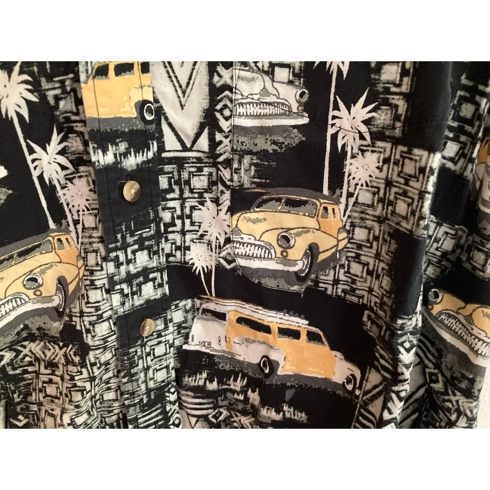 Natural Issue Cars Automobile Button‎ Up Shirt Size L Large Men Short Sleeve